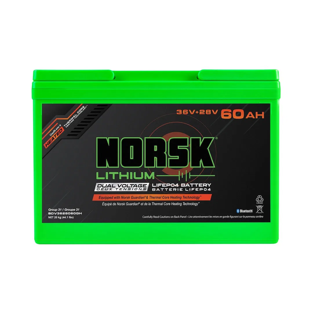 BDV3628060GH – NORSK INC Battery, Group 31 36 Volt M8 Threaded Stud Top Terminal Lithium Iron Phosphate Style (LiFePO...